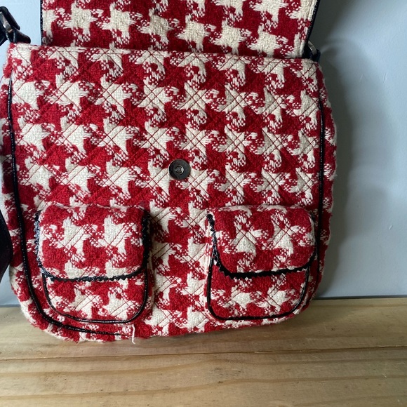 VERA BRADLEY Saddlebag Hipster HOUNDSTOOTH RED TWEED - Picture 11 of 16